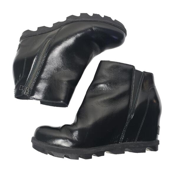Sorel Women's Sz 10 Black Joan of Arctic Wedge Boots - Picture 3 of 9